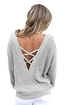 Cross Back Hollow-out Sweater
