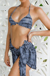 Tie-dye Ruffle Bikini with Sarong