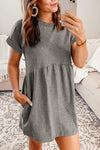 Cotton Blend Empire Waist T-shirt Mini Dress