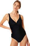 Twist Front Backless One-piece Swimwear