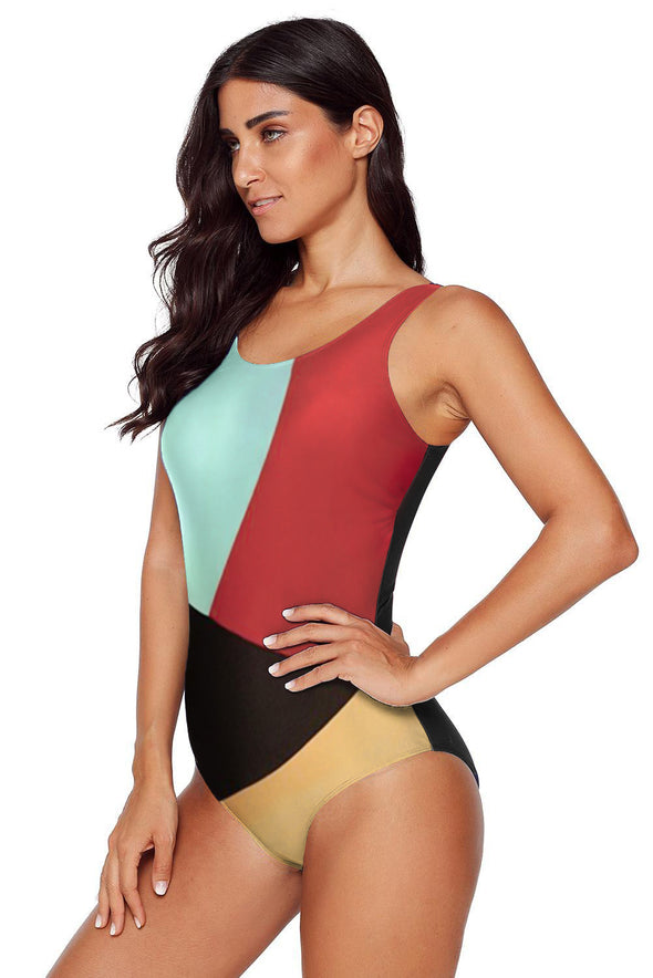 Gradient Criss Cross Back One Piece Swimsuit