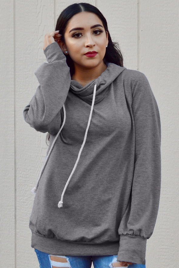 Long Sleeve Hoodie with Rope Drawstring