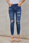 Light Blue Distressed Boyfriend Denim Pants