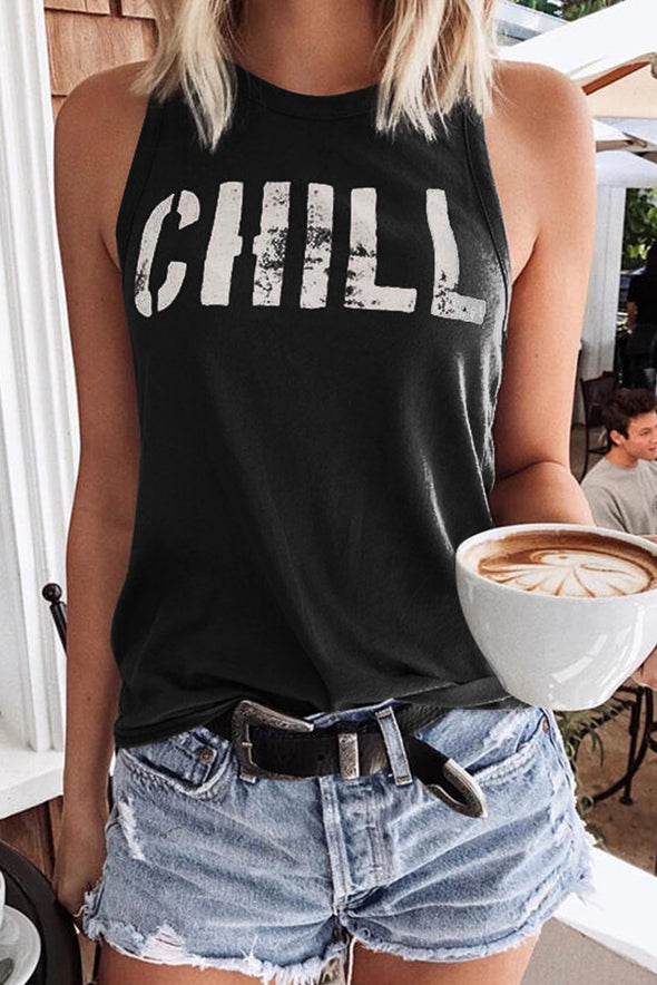 CHILL Graphic Print Tank Top