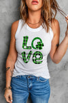 Solid White Round Neck Ribbed Tank Top