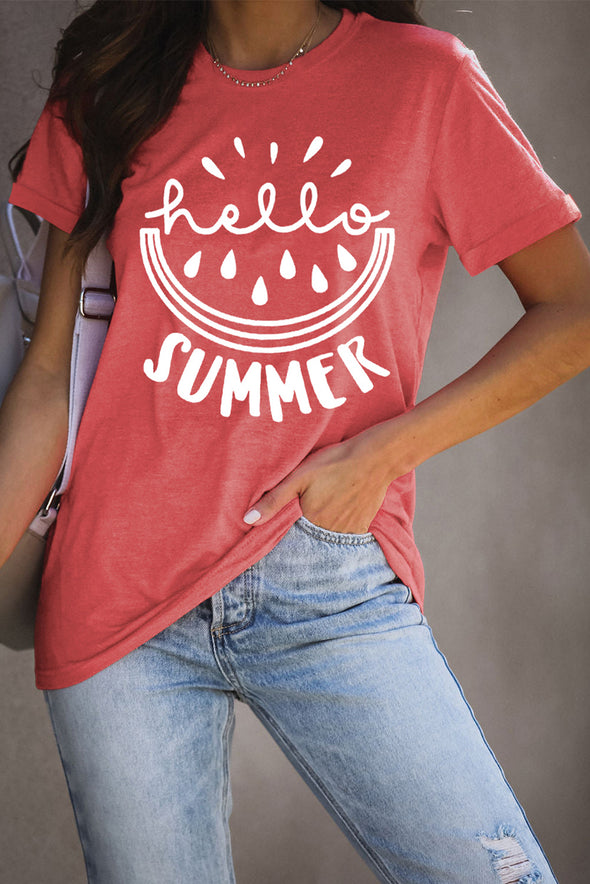 Summer Vibes Print Loose T Shirt
