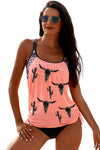Printed Lined Tankini Swimsuit