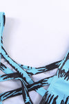 Floral Print Criss Cross U-neck One-piece Swimsuit