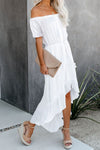 Glaze High Low Off The Shoulder Maxi Dress