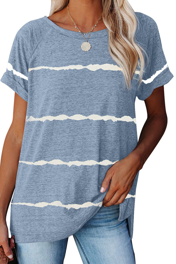 Stripe Print Loose T-shirt