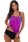 Printed Lined Tankini Swimsuit