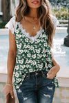 Eyelash V Neck Striped Tank