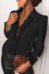 Lace Splicing Buttoned Shirt