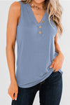 Just Say The Word 3 Button Tank Top