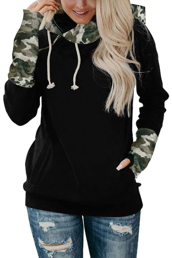 Double Hoods Thumb Hole Hoodie