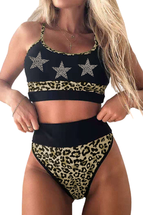 Color Block Camisole High Waisted Swimsuit