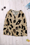 Long Sleeves Leopard Print Blouse