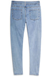 Men's Skull Print Patchwork Distressed Skinny High Waist Jeans
