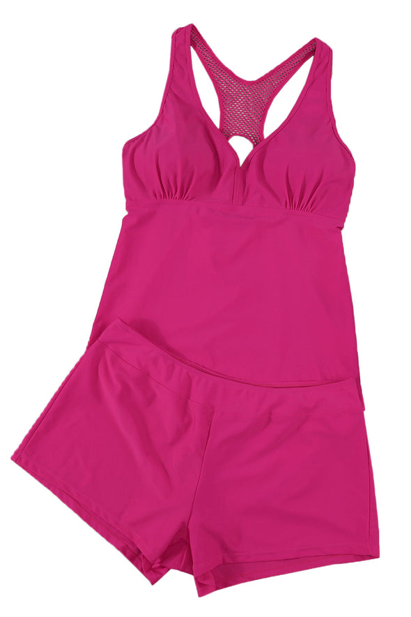 Two-piece V Neck Racerback Plus Size Swimwear