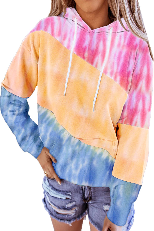 Colorblock Drawstring Hoodie