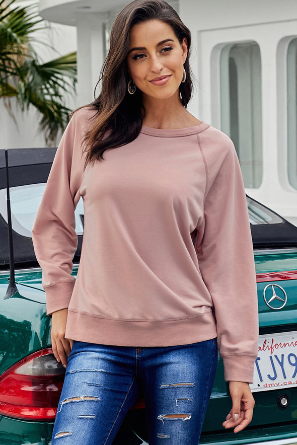 French Terry Cotton Blend Pullover Sweatshirt