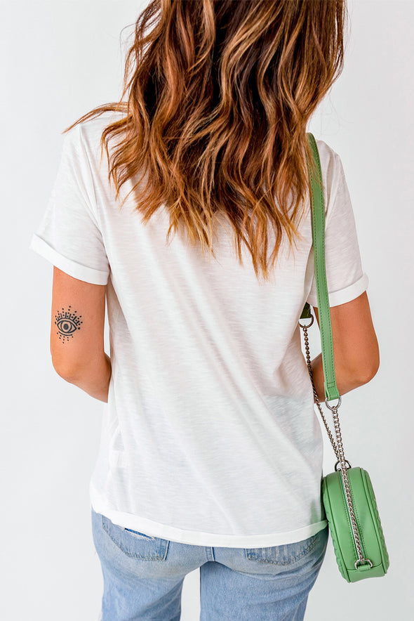Leopard Sunflower Cactus Print Short Sleeve T Shirt