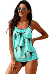 Printed Lined Tankini Swimsuit