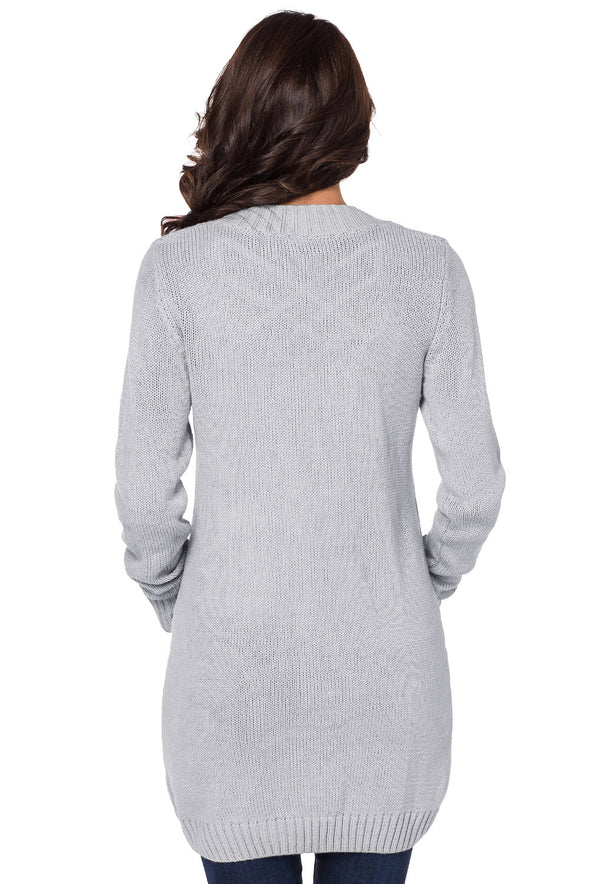 Front Pocket and Buttons Closure Cardigan