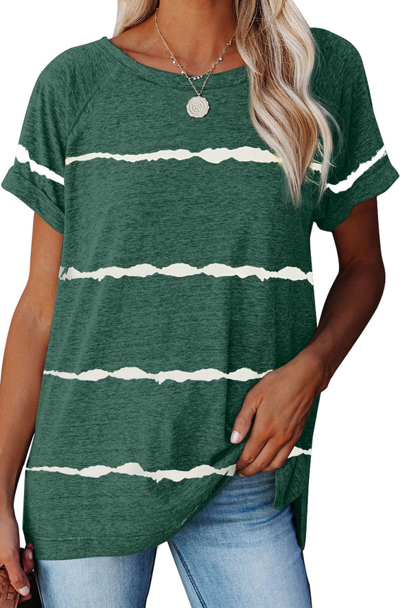 Stripe Print Loose T-shirt