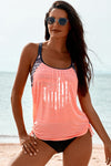 Printed Lined Tankini Swimsuit