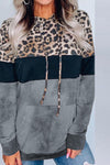 Leopard Tie Dye Colorblock Hoodie