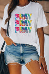 Letter Heart-shaped Rugby Graphic Print Short Sleeve T-shirt