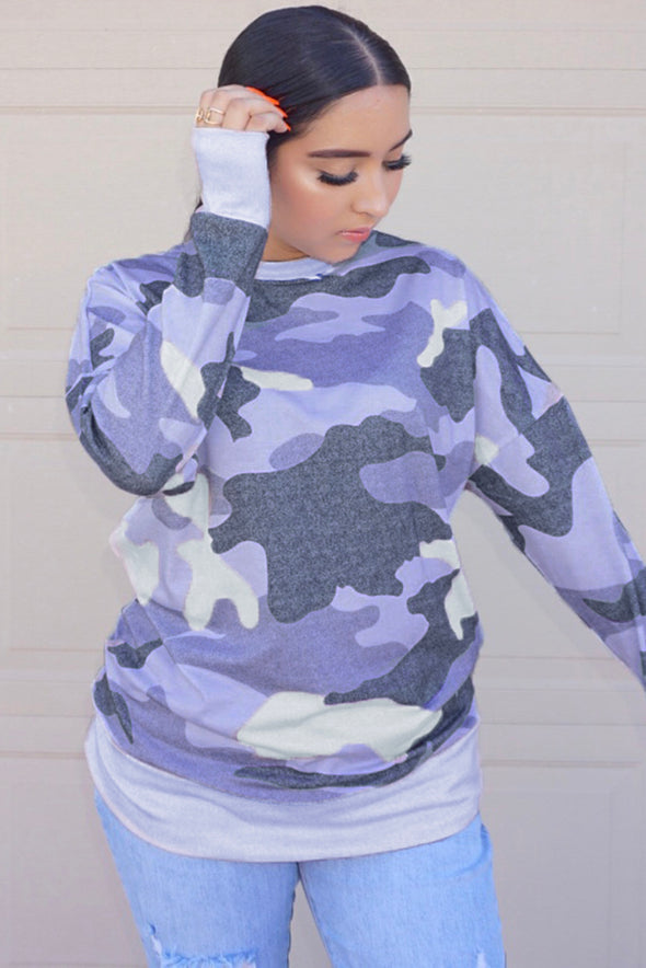 Digital Camo Print Sweatshirt