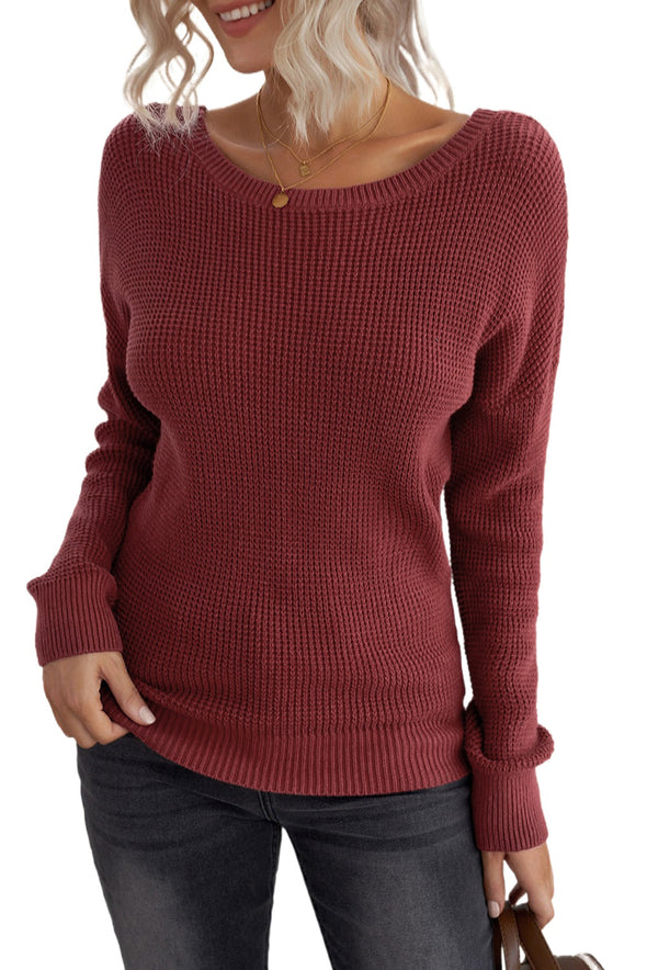 Cross Back Hollow-out Sweater