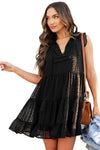 Swiss Dot Tiered Babydoll Mini Dress