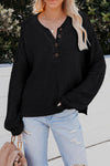 Buttoned Side Split Knit Sweater