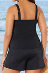 Letters Sports Tank and Shorts Plus Size Tankini Set