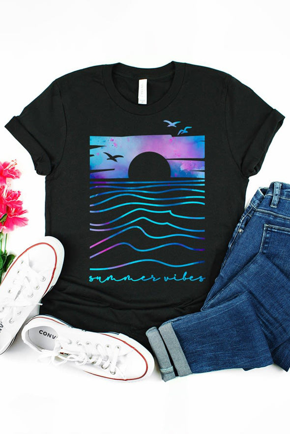 Summer Vibes Print Loose T Shirt