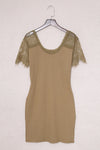 Lace Sleeve Ribbed Bodycon Dress