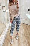 Camo Print Knit Sport Pants