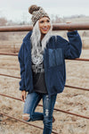 Zip Up Sherpa Coat with Pocket