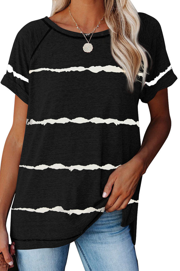 Stripe Print Loose T-shirt