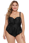 Plus Size Halter Neck Peplum Tankini