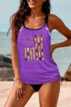 Printed Lined Tankini Swimsuit