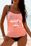 Printed Lined Tankini Swimsuit