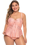 Plus Size Halter Neck Peplum Tankini