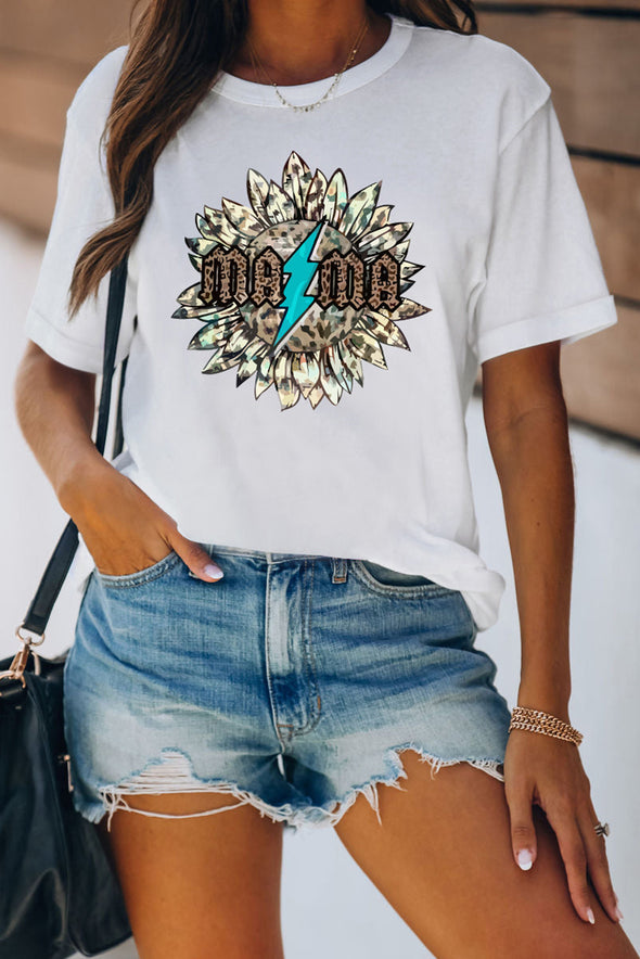 Letter Heart-shaped Rugby Graphic Print Short Sleeve T-shirt