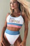 Color Block Camisole High Waisted Swimsuit