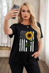 Leopard Lightning Print Crewneck Plus Size T-shirt