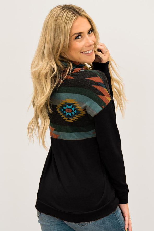 Aztec Cowl Pullover Hoodie